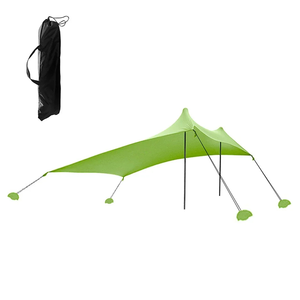 Outdoor Beach Tent Sun Shelter Camping Shades Tents Windproof One-piece Beach Canopy Tents UPF50+ Portable Family Tent For Bea