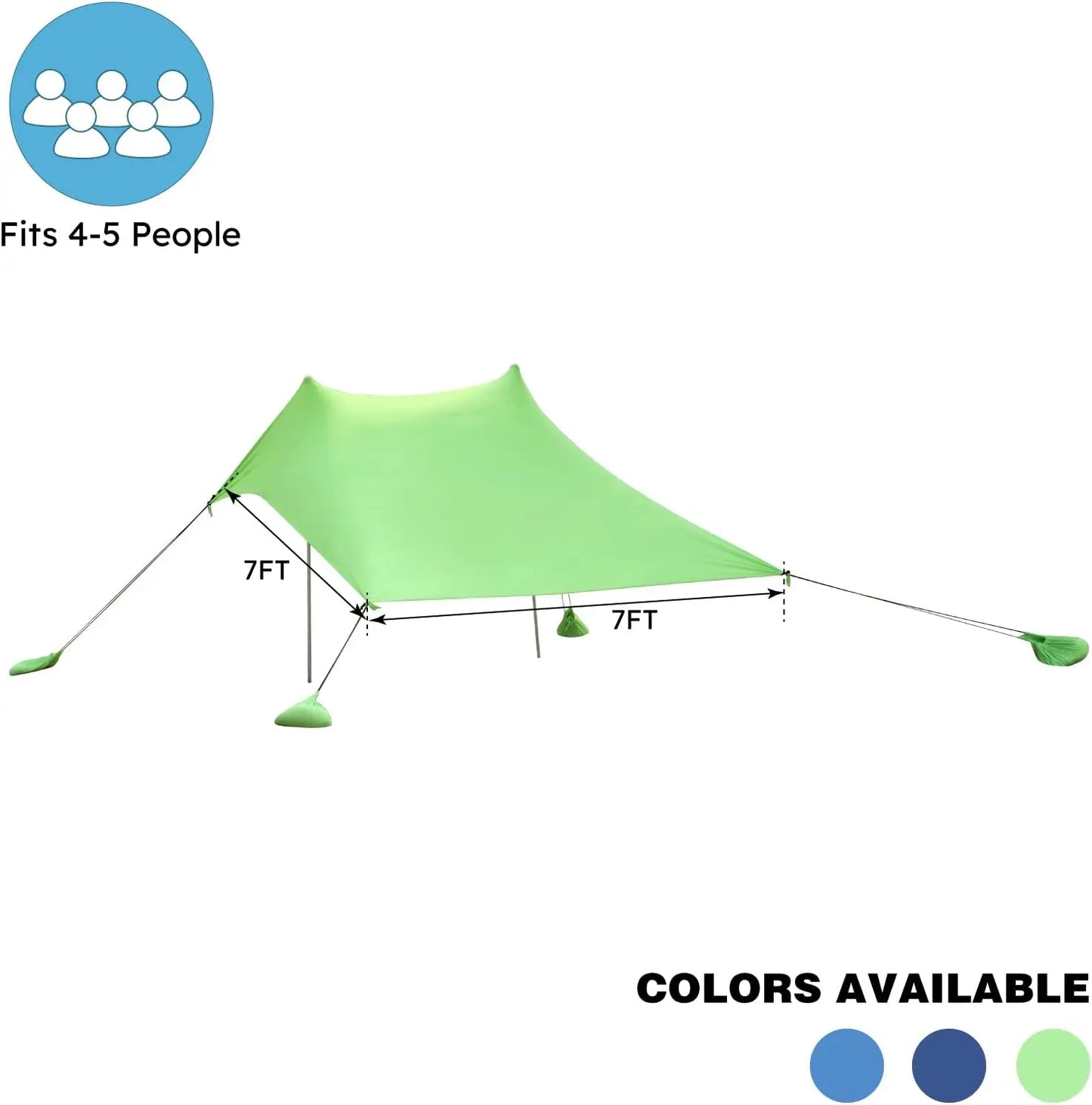 Outdoor Beach Tent Sun Shelter Camping Shades Tents Windproof One-piece Beach Canopy Tents UPF50+ Portable Family Tent For Bea