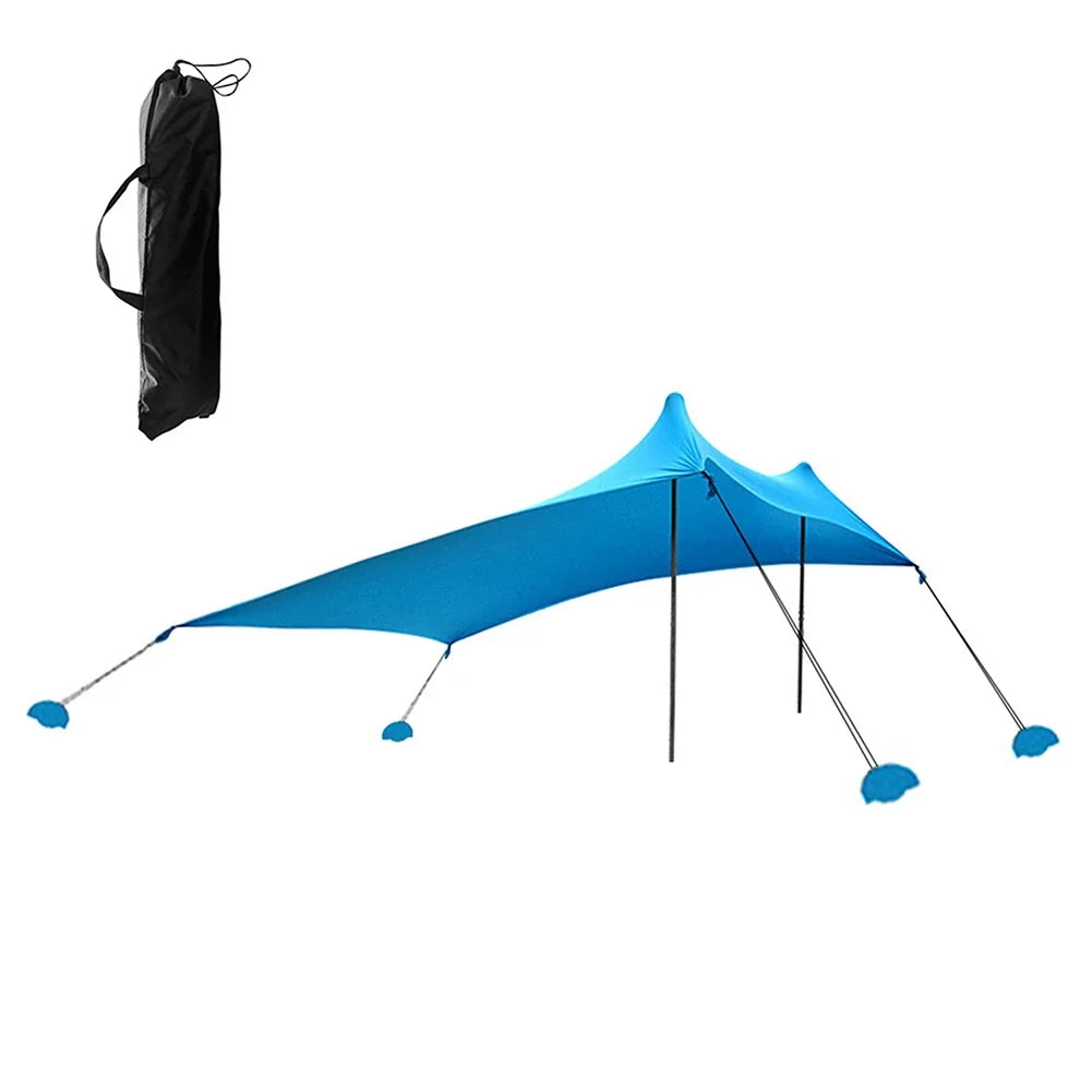 Outdoor Beach Tent Sun Shelter Camping Shades Tents Windproof One-piece Beach Canopy Tents UPF50+ Portable Family Tent For Bea