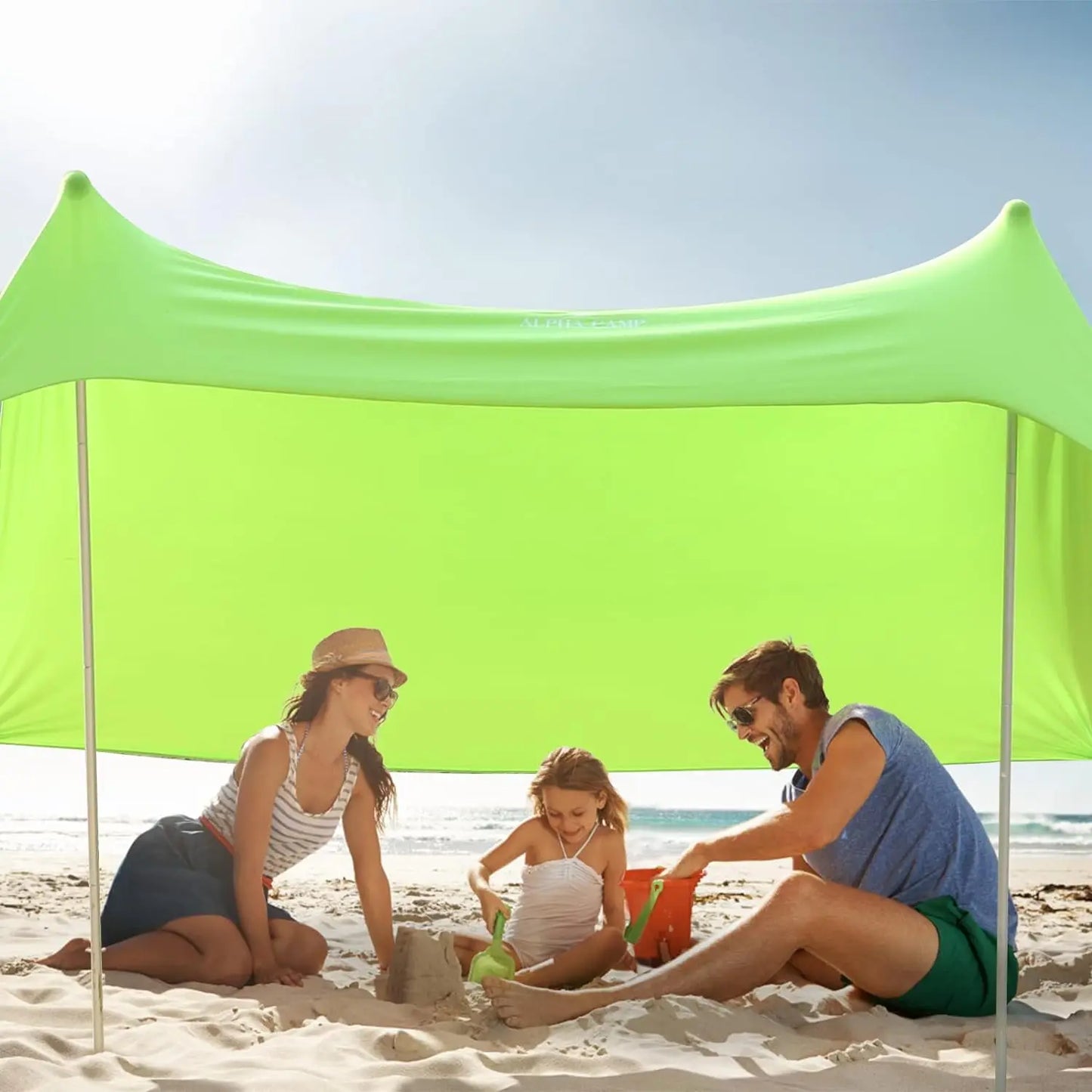 Outdoor Beach Tent Sun Shelter Camping Shades Tents Windproof One-piece Beach Canopy Tents UPF50+ Portable Family Tent For Bea
