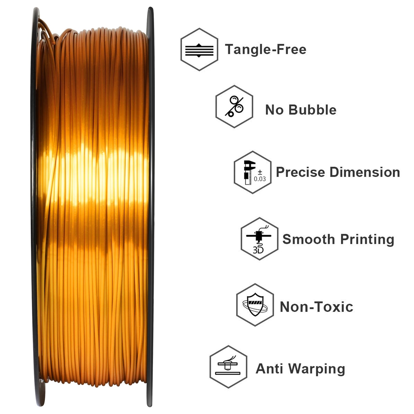 Geeetech 3D spausdintuvas Filament PLA PETG plastikas 1kg 1,75 mm, nesipainioja, 3D spausdinimo vielos medžiagos, juoda, balta, vakuuminė pakuotė