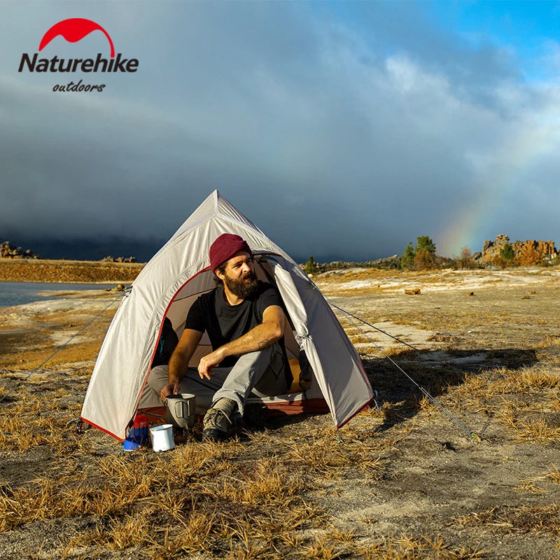 Naturehike Cloud Up 1 2 3 asmenų palapinė lauko itin lengvos nešiojamos stovyklavietės palapinės su kilimėliu Camping 20D silikoninė kelioninė palapinė