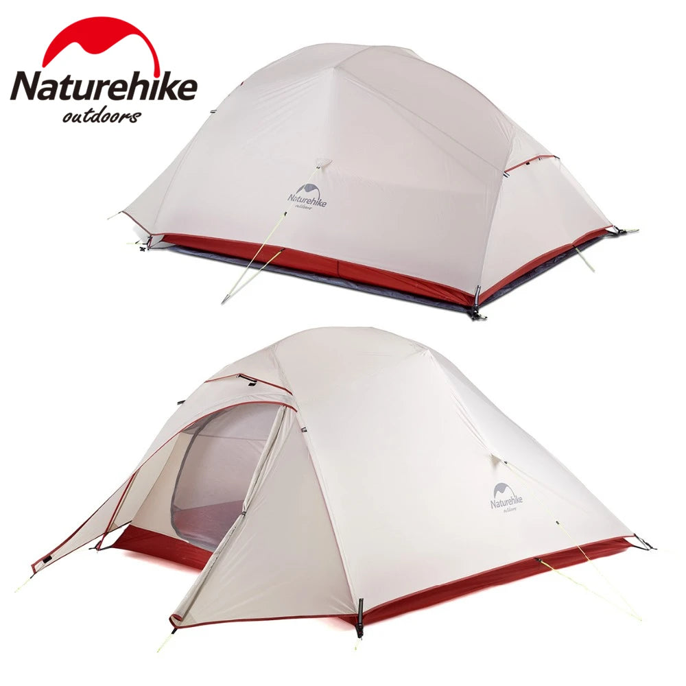 Naturehike Cloud Up 1 2 3 asmenų palapinė lauko itin lengvos nešiojamos stovyklavietės palapinės su kilimėliu Camping 20D silikoninė kelioninė palapinė