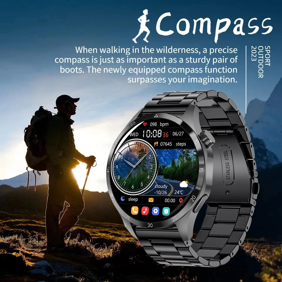 2025 m. Android GT4 Pro GPS NFC Smart Watch Men 360*360 AMOLED ekranas Širdies ritmas Bluetooth Call IP68 vandeniui atsparus vyriškas išmanusis laikrodis