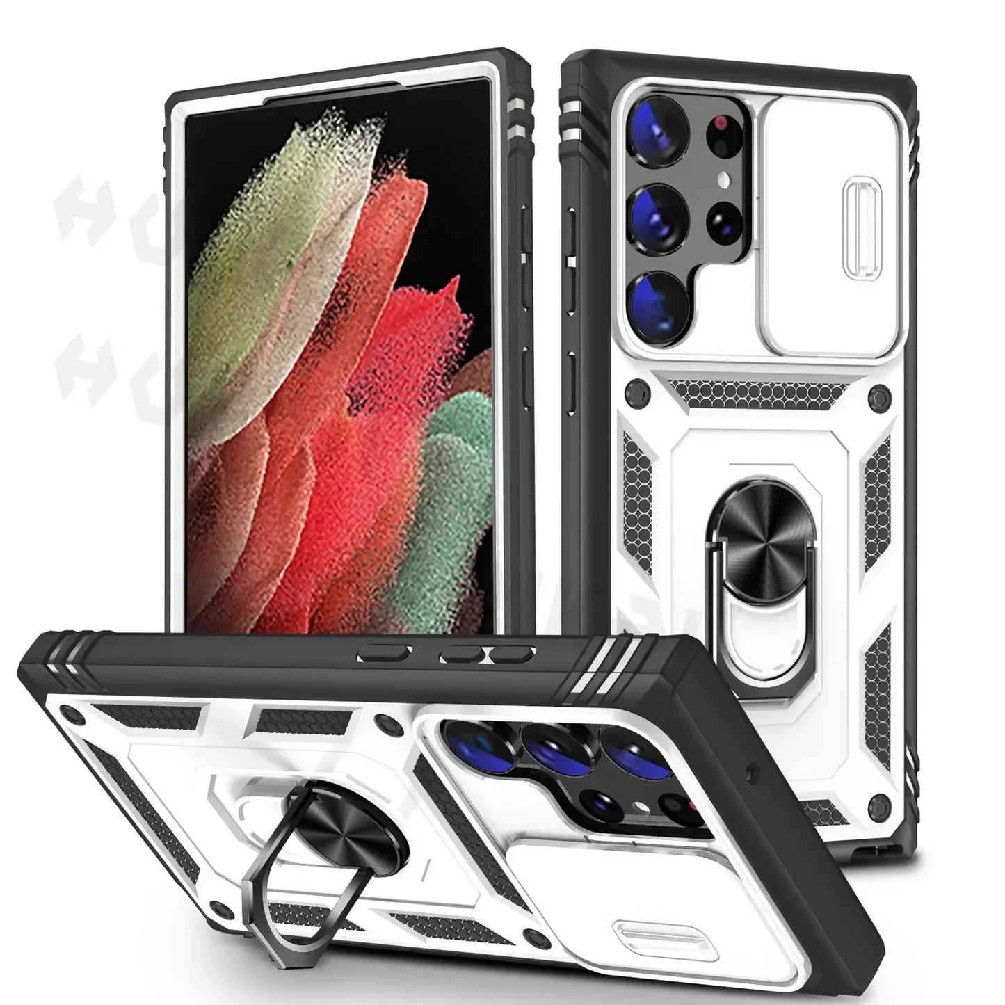 Camera Slide Lens Case For Samsung Galaxy S25 Ultra S24 Ultra S24 FE S23 FE A55 A16 A15 A54 A52 A35 Protective Grade Rugged Cove