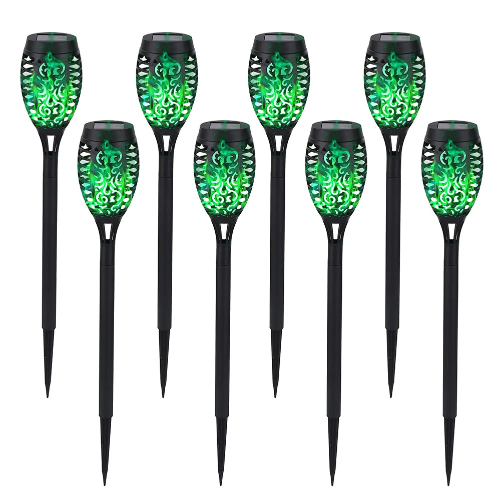12 LED saulės liepsnos žibintuvėlis mirga mėlynai violetinės šviesos vandeniui atsparus sodo dekoravimas lauko vejos tako kiemo kiemo LED lempa