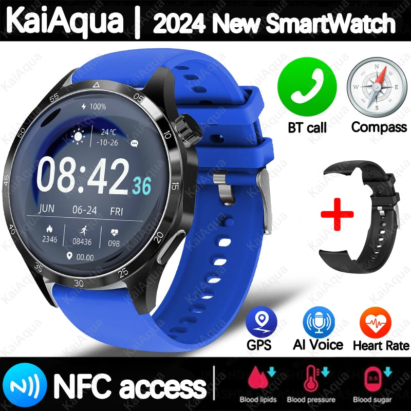 2025 m. Android GT4 Pro GPS NFC Smart Watch Men 360*360 AMOLED ekranas Širdies ritmas Bluetooth Call IP68 vandeniui atsparus vyriškas išmanusis laikrodis