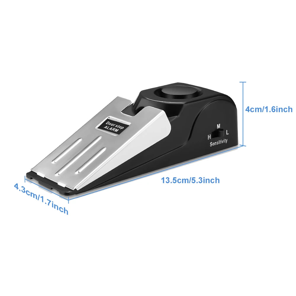 WSDCAM Wireless 120dB Door Stop Alarm Vibration Triggered Sensor Burglar Alarm Wedge Shaped Anti-theft Alarm Door For Hotel Home
