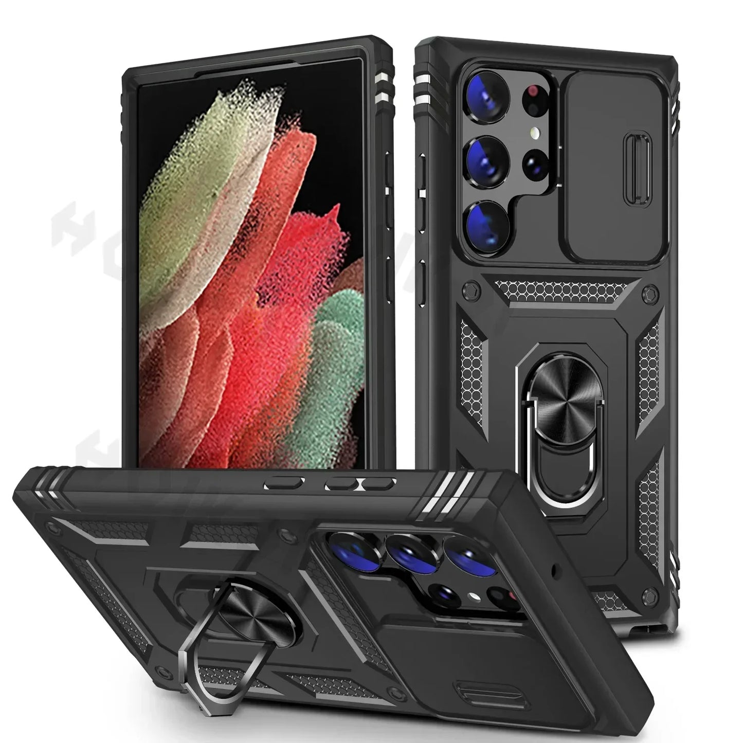 Camera Slide Lens Case For Samsung Galaxy S25 Ultra S24 Ultra S24 FE S23 FE A55 A16 A15 A54 A52 A35 Protective Grade Rugged Cove