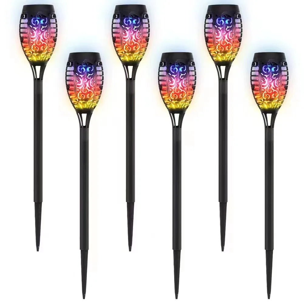 12 LED saulės liepsnos žibintuvėlis mirga mėlynai violetinės šviesos vandeniui atsparus sodo dekoravimas lauko vejos tako kiemo kiemo LED lempa
