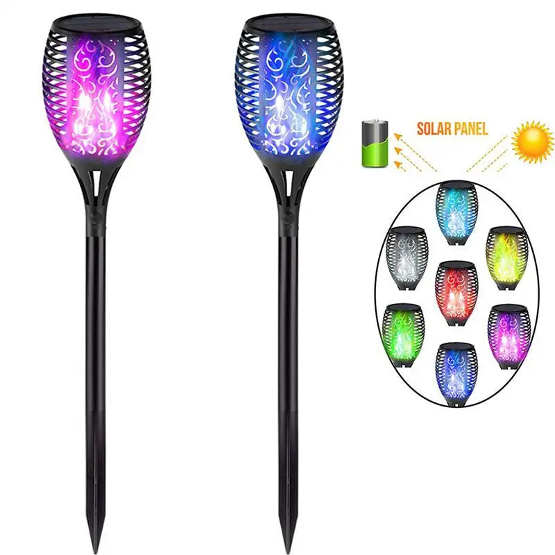 12 LED saulės liepsnos žibintuvėlis mirga mėlynai violetinės šviesos vandeniui atsparus sodo dekoravimas lauko vejos tako kiemo kiemo LED lempa