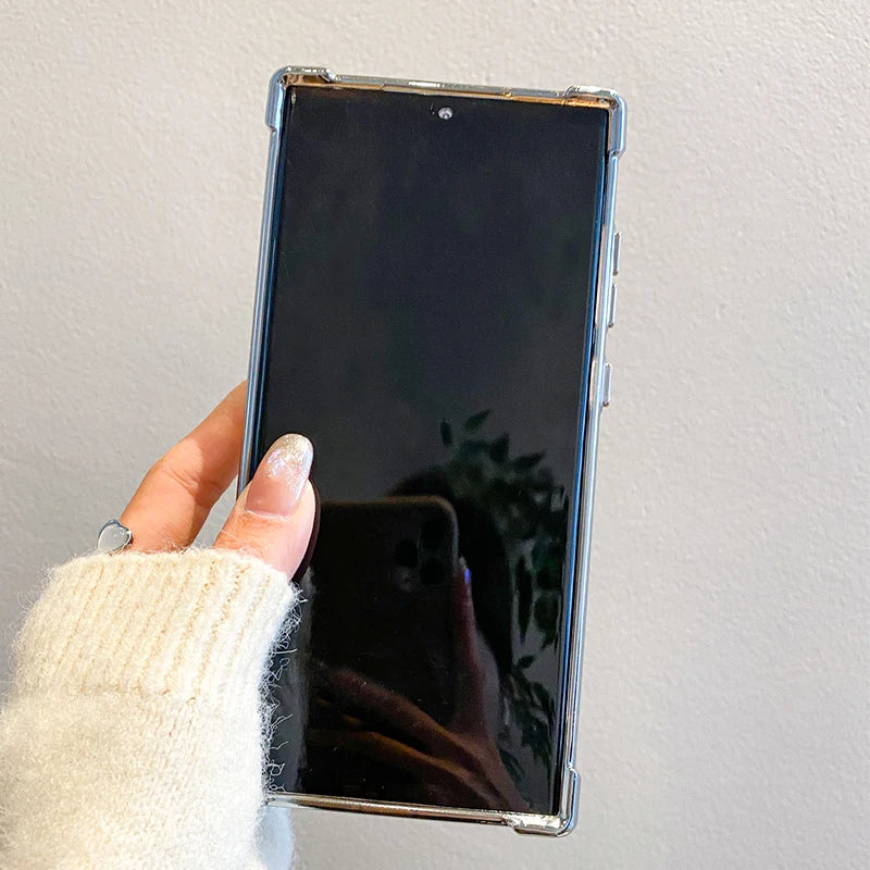 Prabangus padengiamas magnetinis belaidžio įkrovimo dėklas, skirtas Samsung S25 S24 Ultra S23 FE S22 Plus S21 Note 20 skaidrus objektyvo apsauginis dangtelis