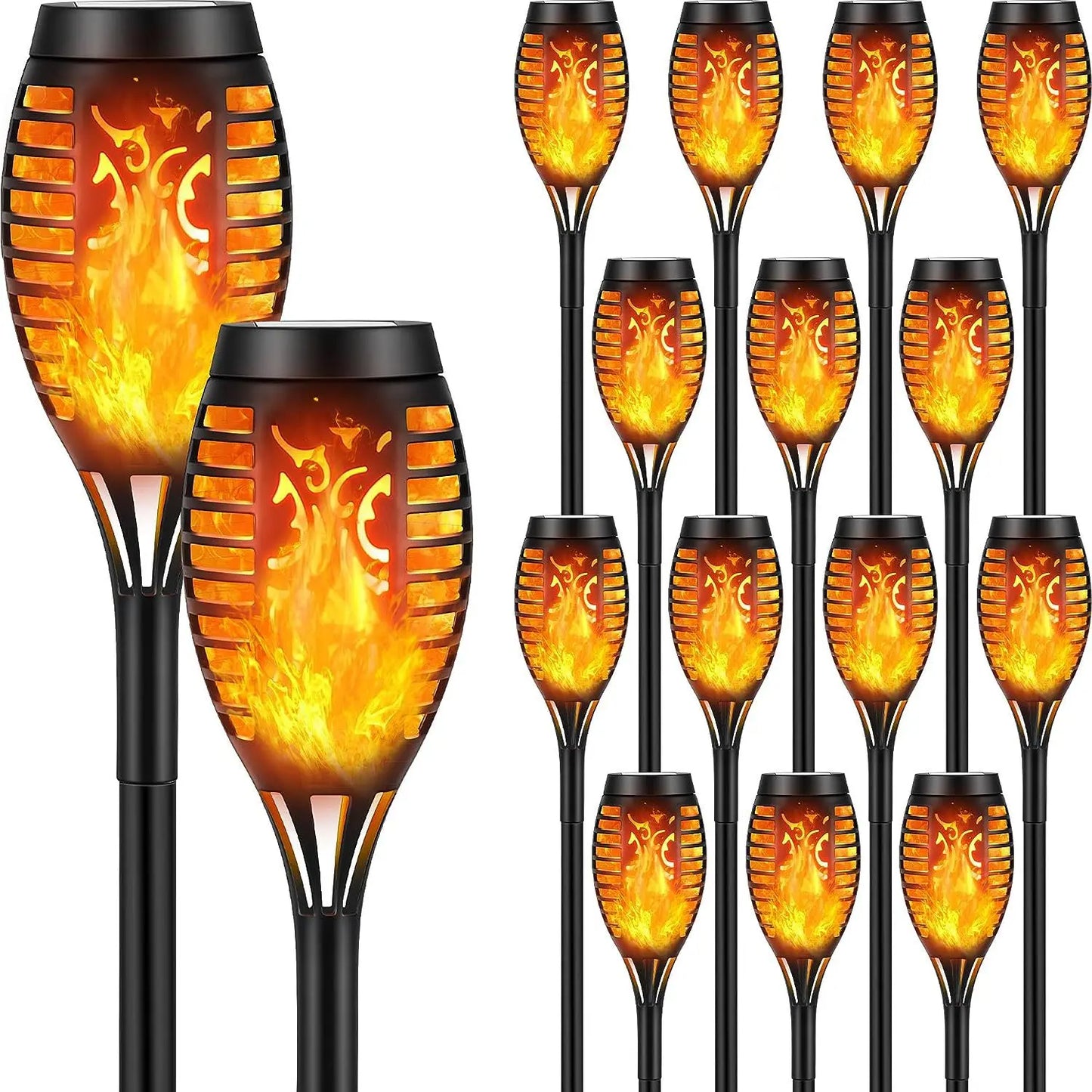 12 LED saulės liepsnos žibintuvėlis mirga mėlynai violetinės šviesos vandeniui atsparus sodo dekoravimas lauko vejos tako kiemo kiemo LED lempa