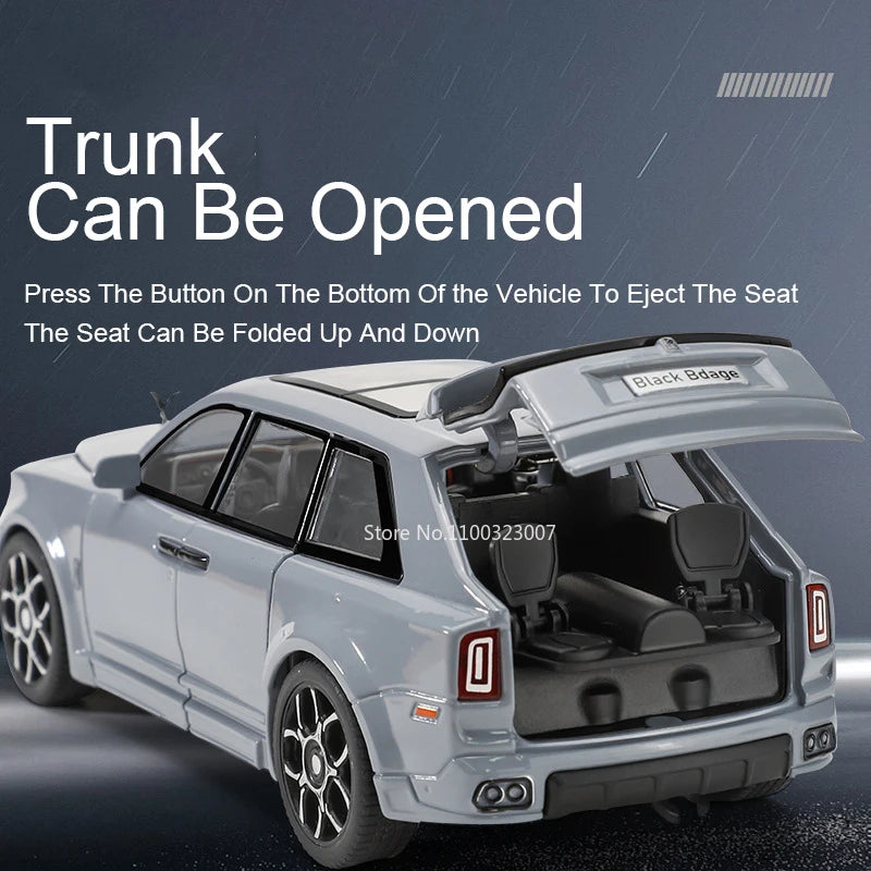 1/32 Rolls Royce Cullinan RV Car Model Alloy Diecast Off-road Vehicle Toy With Sound and Light Camping Car Model For Boys Gifts