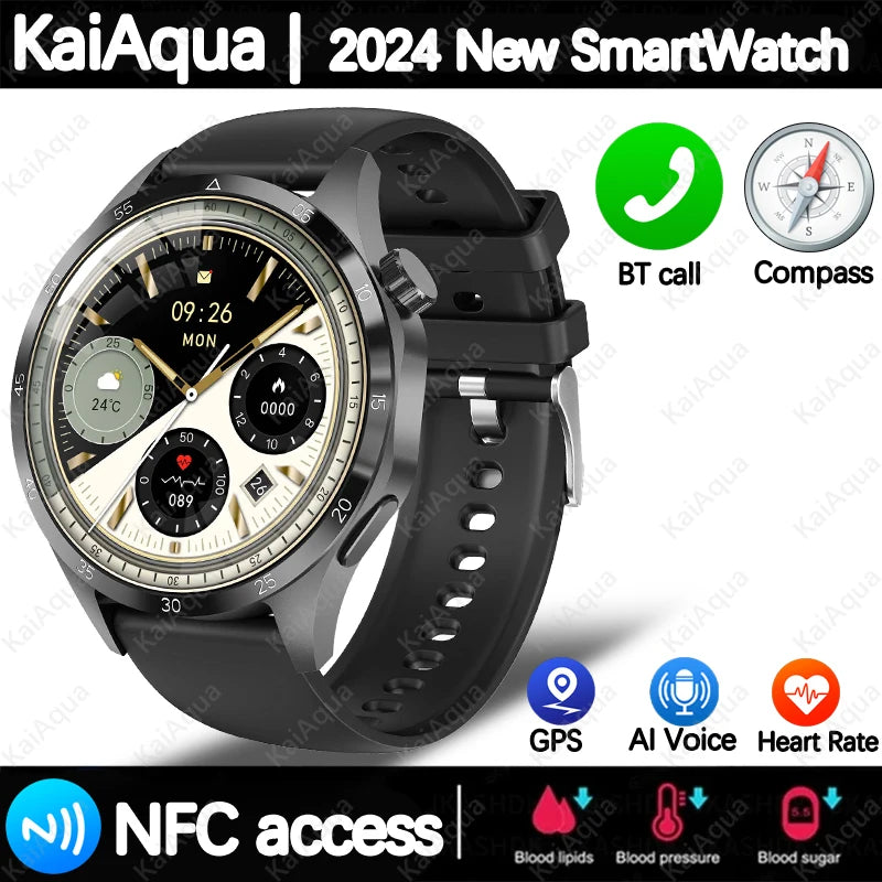 2025 m. Android GT4 Pro GPS NFC Smart Watch Men 360*360 AMOLED ekranas Širdies ritmas Bluetooth Call IP68 vandeniui atsparus vyriškas išmanusis laikrodis