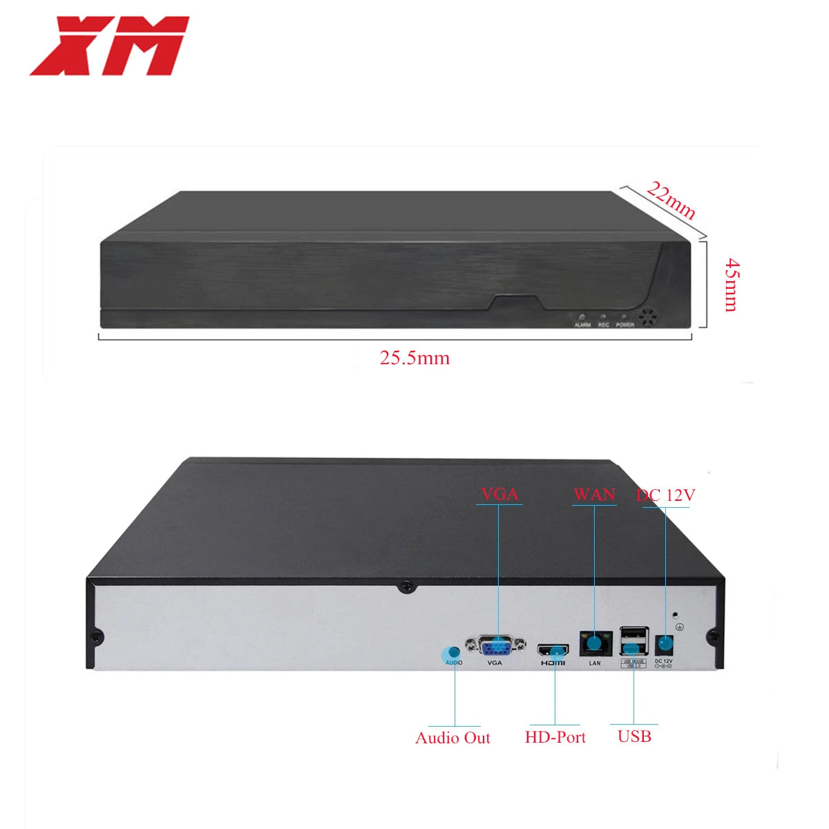 XM 4K H.265 10CH 16CH 36CH CCTV NVR for 8MP/5MP/4MP/3MP/2MP IP Camera metal network video recorder P2P for cctv system