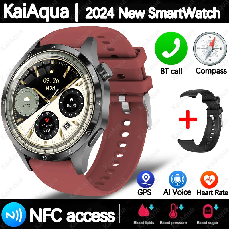 2025 m. Android GT4 Pro GPS NFC Smart Watch Men 360*360 AMOLED ekranas Širdies ritmas Bluetooth Call IP68 vandeniui atsparus vyriškas išmanusis laikrodis