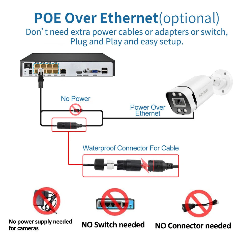 4K 8MP POE IP kamera Garso lauko POE/NOT POE H.265 Onvif Bullet CCTV namų 5MP spalvota naktinio matymo apsaugos kamera