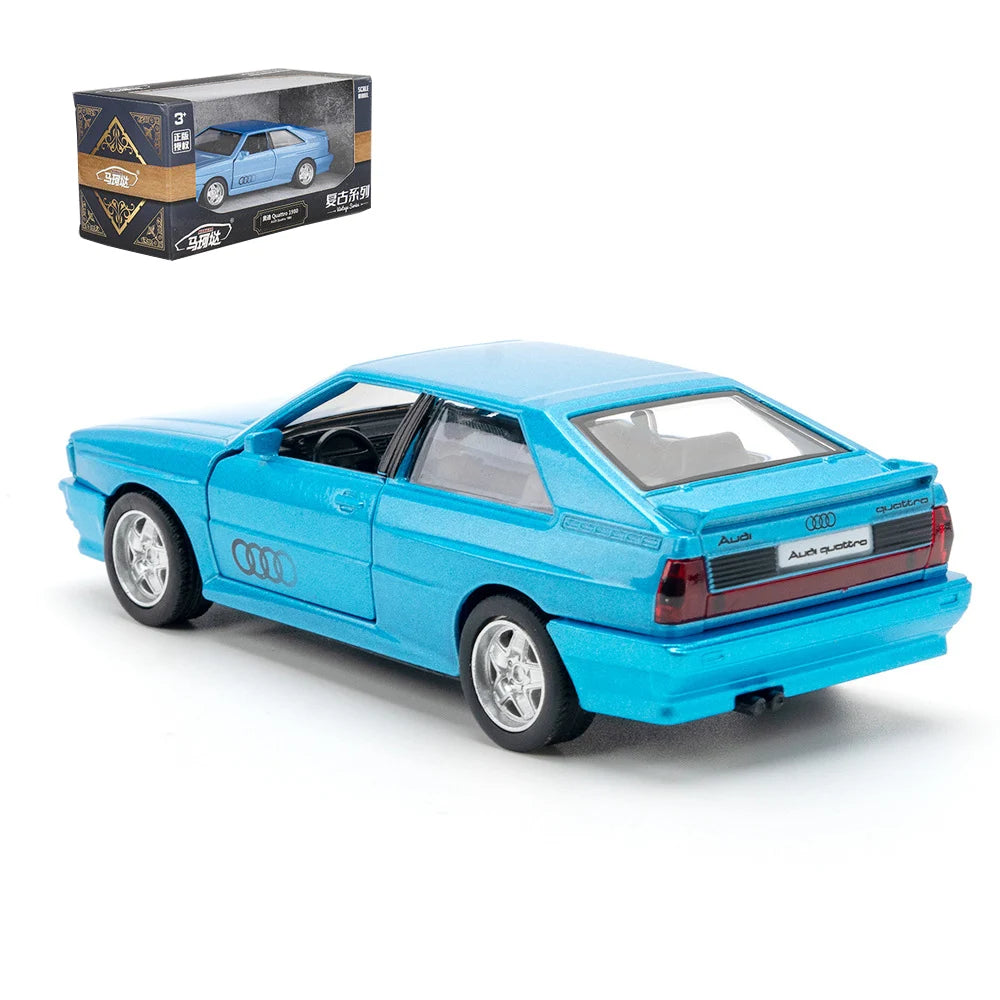 1:36 Audi Quattro 1980 Lengvojo lydinio automobilių modeliai Žaisliniai liejiniai Transporto priemonės Modelis Atidarytos durelės Atitraukti atgal Sportinis automobilis vaikams Dovana