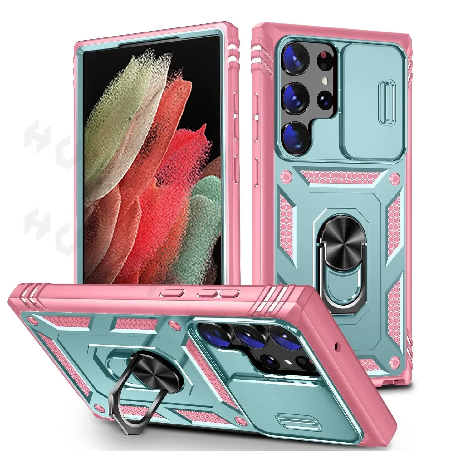Camera Slide Lens Case For Samsung Galaxy S25 Ultra S24 Ultra S24 FE S23 FE A55 A16 A15 A54 A52 A35 Protective Grade Rugged Cove