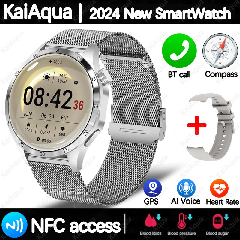 2025 m. Android GT4 Pro GPS NFC Smart Watch Men 360*360 AMOLED ekranas Širdies ritmas Bluetooth Call IP68 vandeniui atsparus vyriškas išmanusis laikrodis