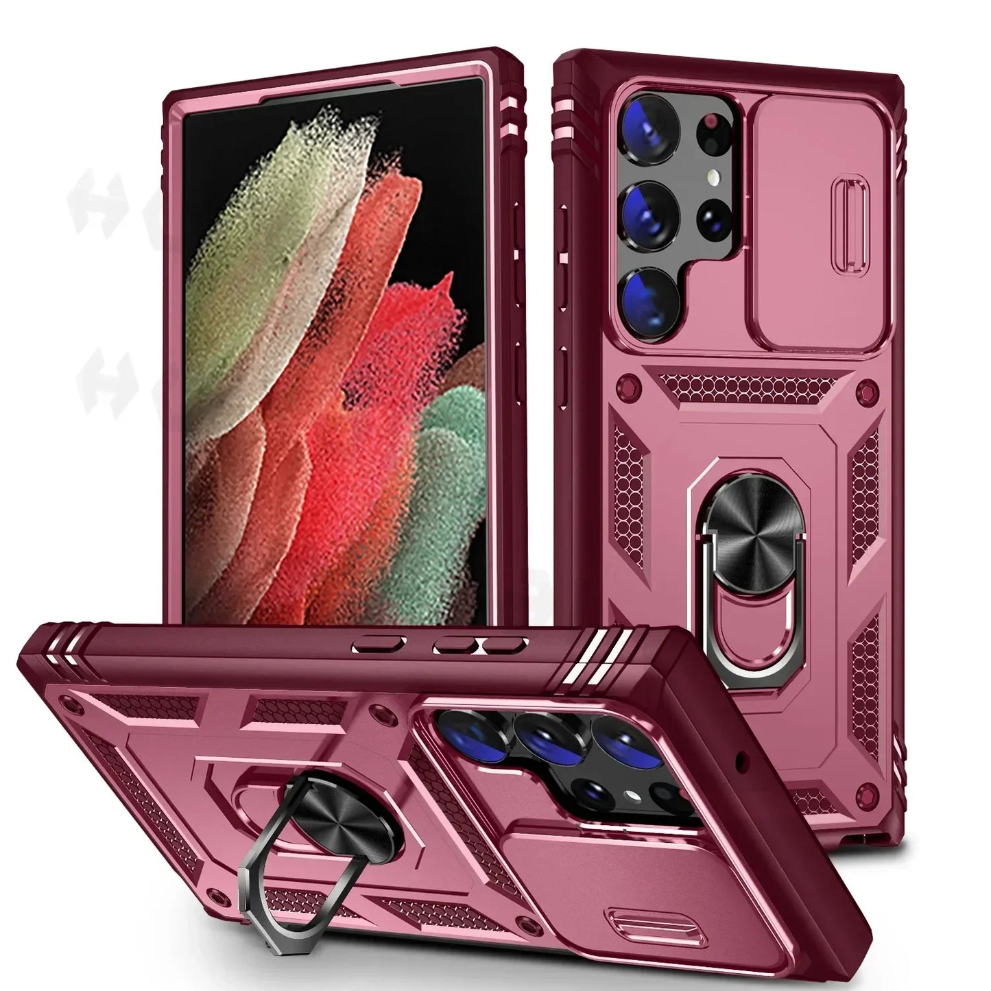 Camera Slide Lens Case For Samsung Galaxy S25 Ultra S24 Ultra S24 FE S23 FE A55 A16 A15 A54 A52 A35 Protective Grade Rugged Cove