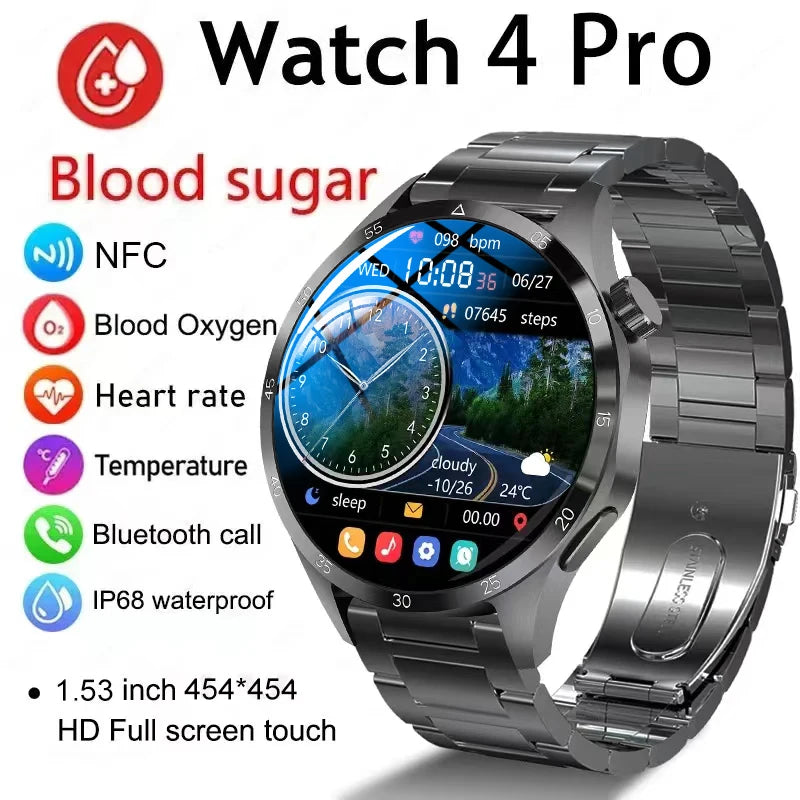 2025 m. Android GT4 Pro GPS NFC Smart Watch Men 360*360 AMOLED ekranas Širdies ritmas Bluetooth Call IP68 vandeniui atsparus vyriškas išmanusis laikrodis