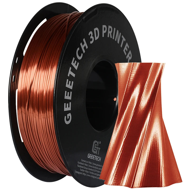 Geeetech 3D spausdintuvas Filament PLA PETG plastikas 1kg 1,75 mm, nesipainioja, 3D spausdinimo vielos medžiagos, juoda, balta, vakuuminė pakuotė