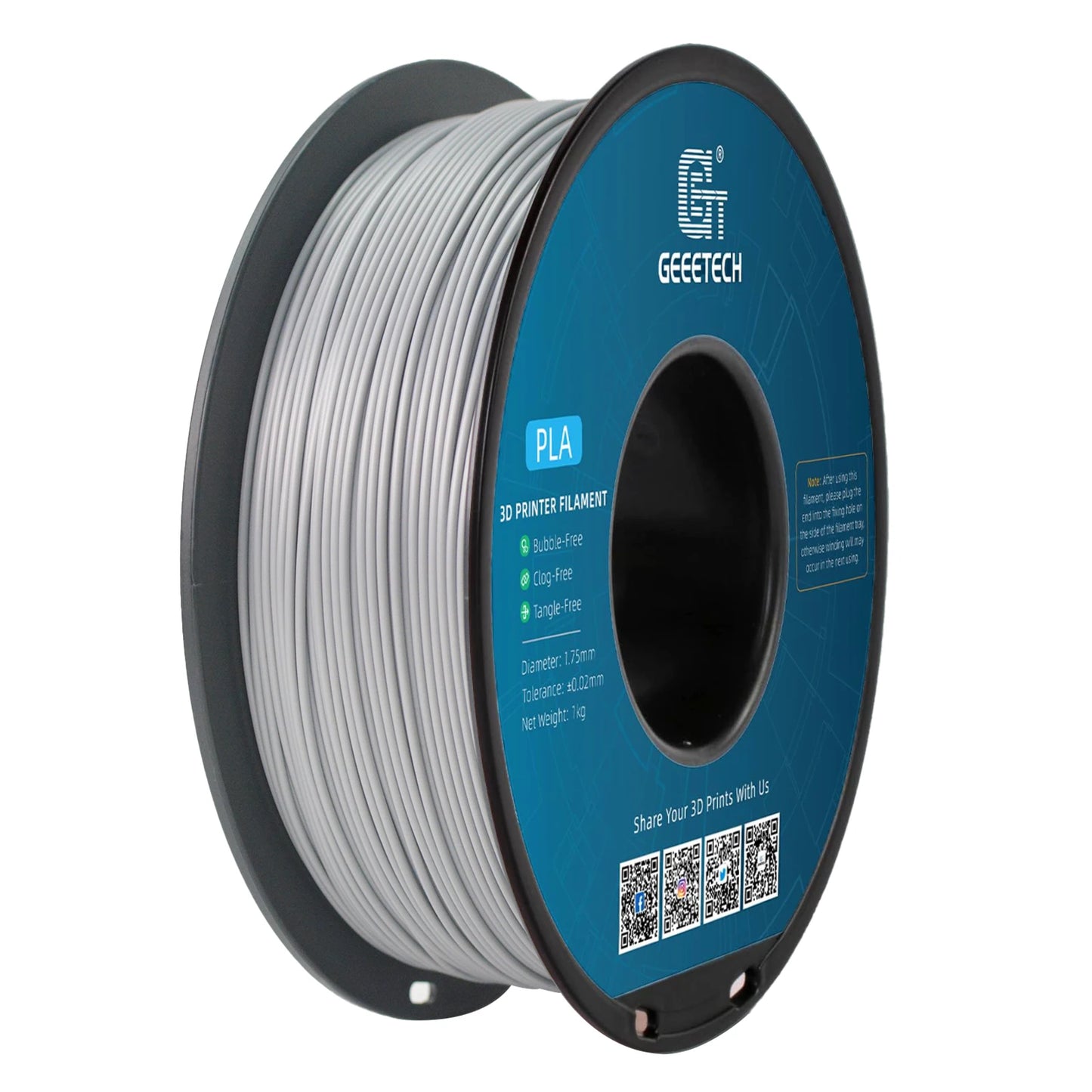 Geeetech 3D spausdintuvas Filament PLA PETG plastikas 1kg 1,75 mm, nesipainioja, 3D spausdinimo vielos medžiagos, juoda, balta, vakuuminė pakuotė