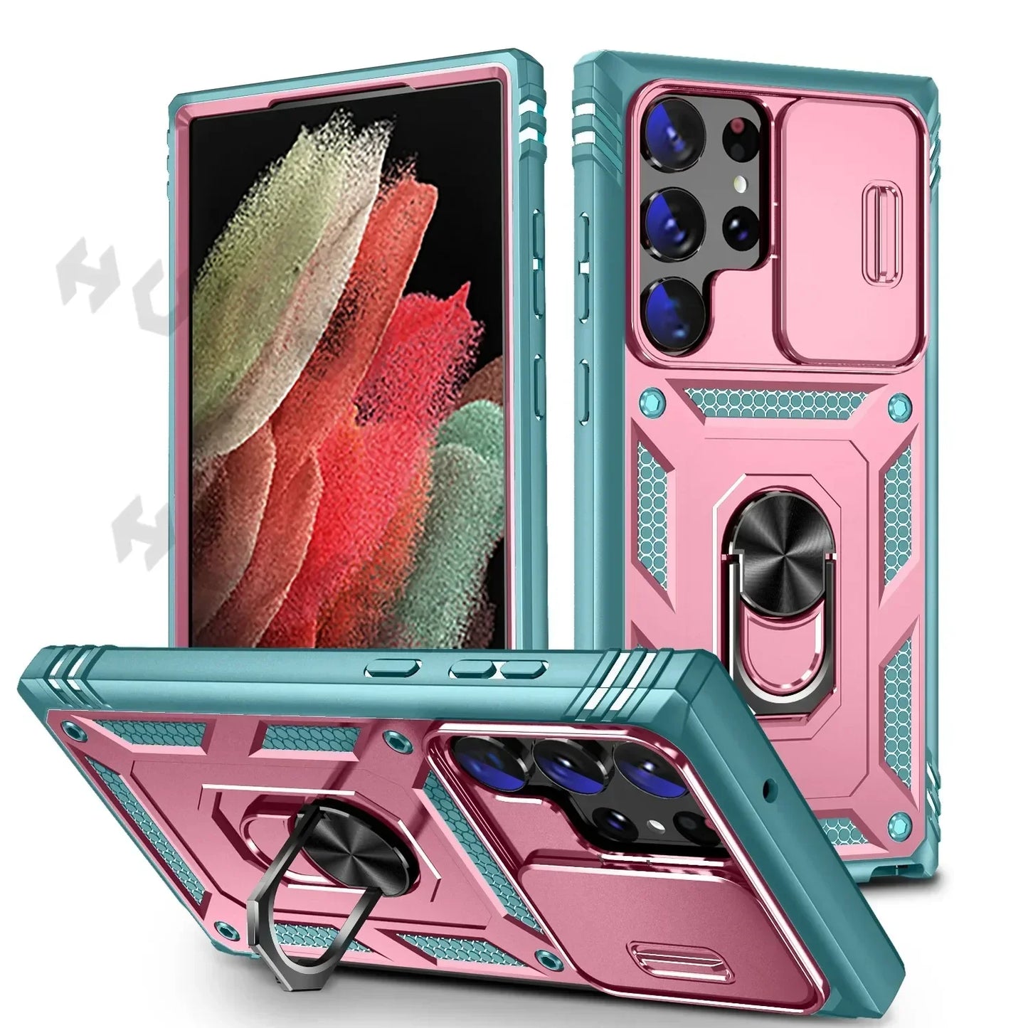 Camera Slide Lens Case For Samsung Galaxy S25 Ultra S24 Ultra S24 FE S23 FE A55 A16 A15 A54 A52 A35 Protective Grade Rugged Cove