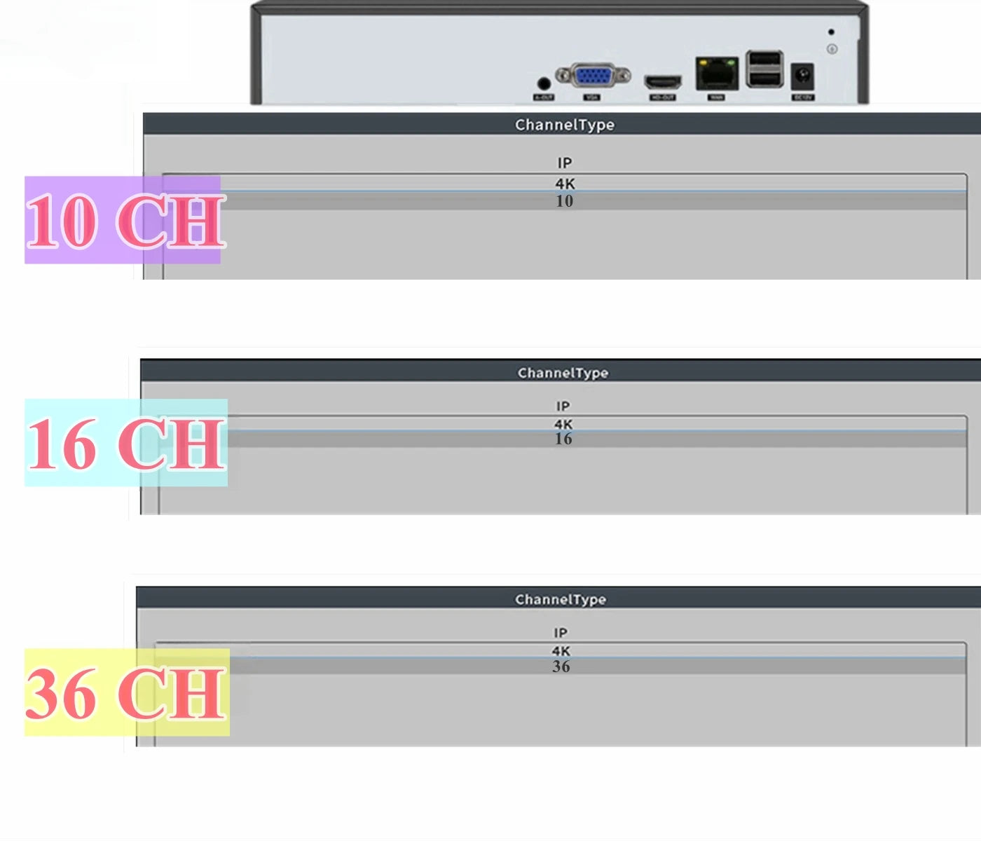 XM 4K H.265 10CH 16CH 36CH CCTV NVR for 8MP/5MP/4MP/3MP/2MP IP Camera metal network video recorder P2P for cctv system