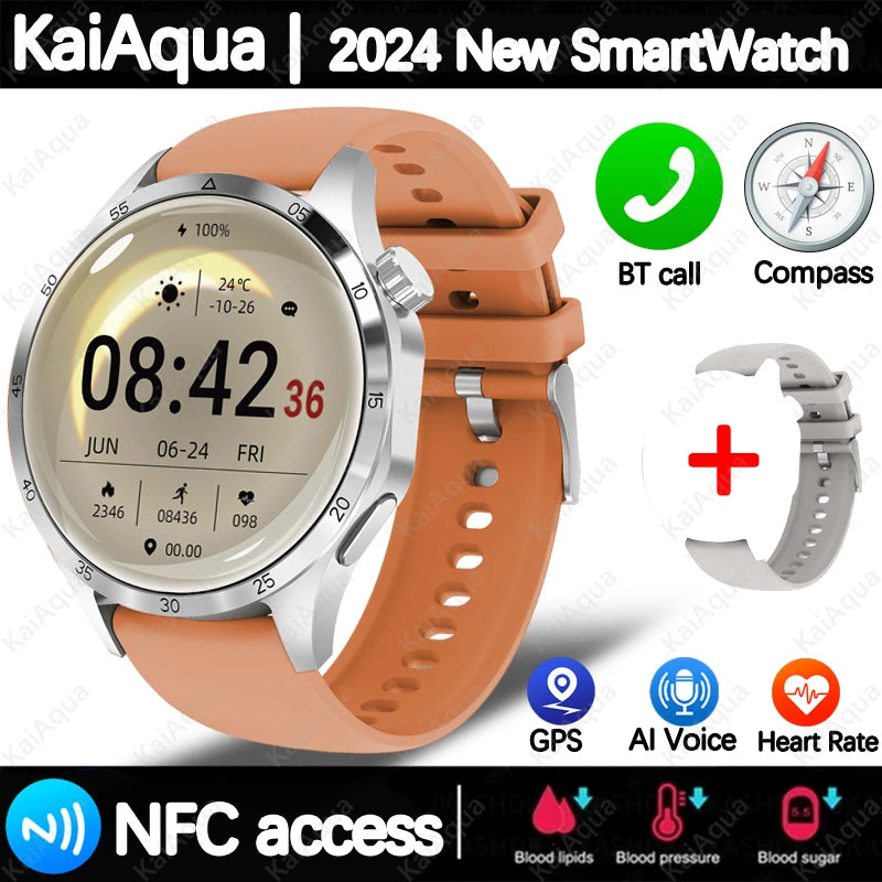 2025 m. Android GT4 Pro GPS NFC Smart Watch Men 360*360 AMOLED ekranas Širdies ritmas Bluetooth Call IP68 vandeniui atsparus vyriškas išmanusis laikrodis