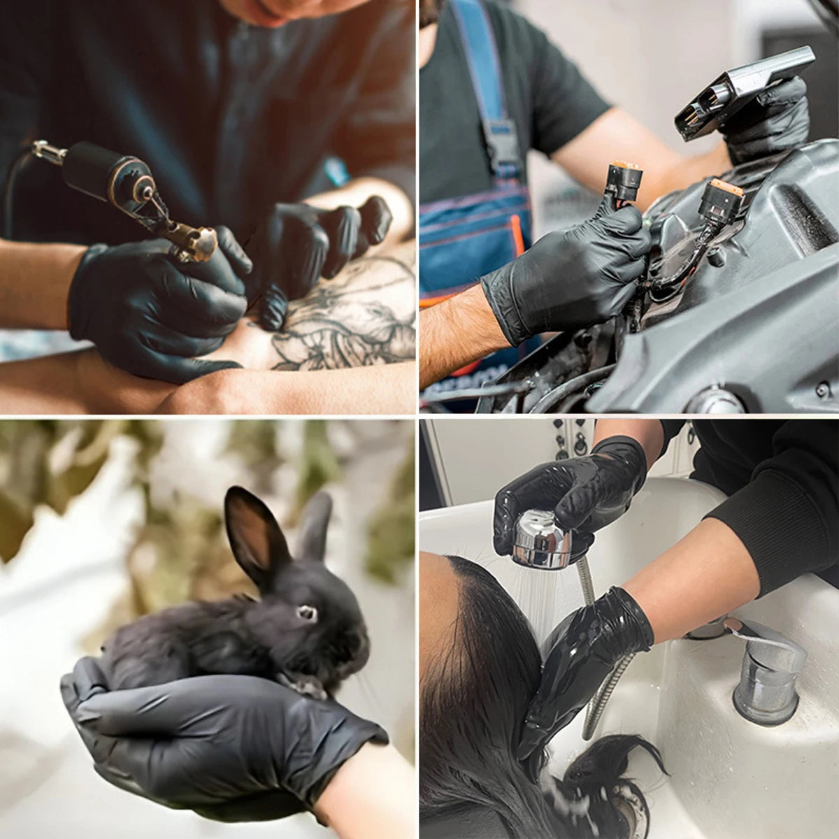 Vienkartinės pirštinių pakuotės juodos nitrilo pirštinės buitinės virtuvės maisto ruošimo įrankiai automobilių plovimas buitinės valymo darbo pirštinės