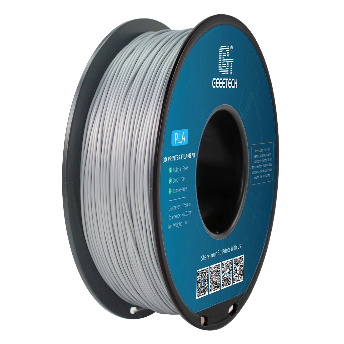 Geeetech 3D spausdintuvas Filament PLA PETG plastikas 1kg 1,75 mm, nesipainioja, 3D spausdinimo vielos medžiagos, juoda, balta, vakuuminė pakuotė