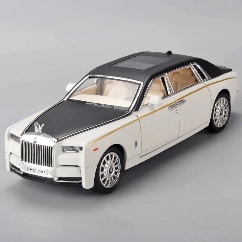 1:24 RR fantominio modelio, cinko lydinio, ištraukiami atgal, liejami žaisliniai automobiliai su garsu ir šviesa, skirti vaikams berniukui, mergaitei