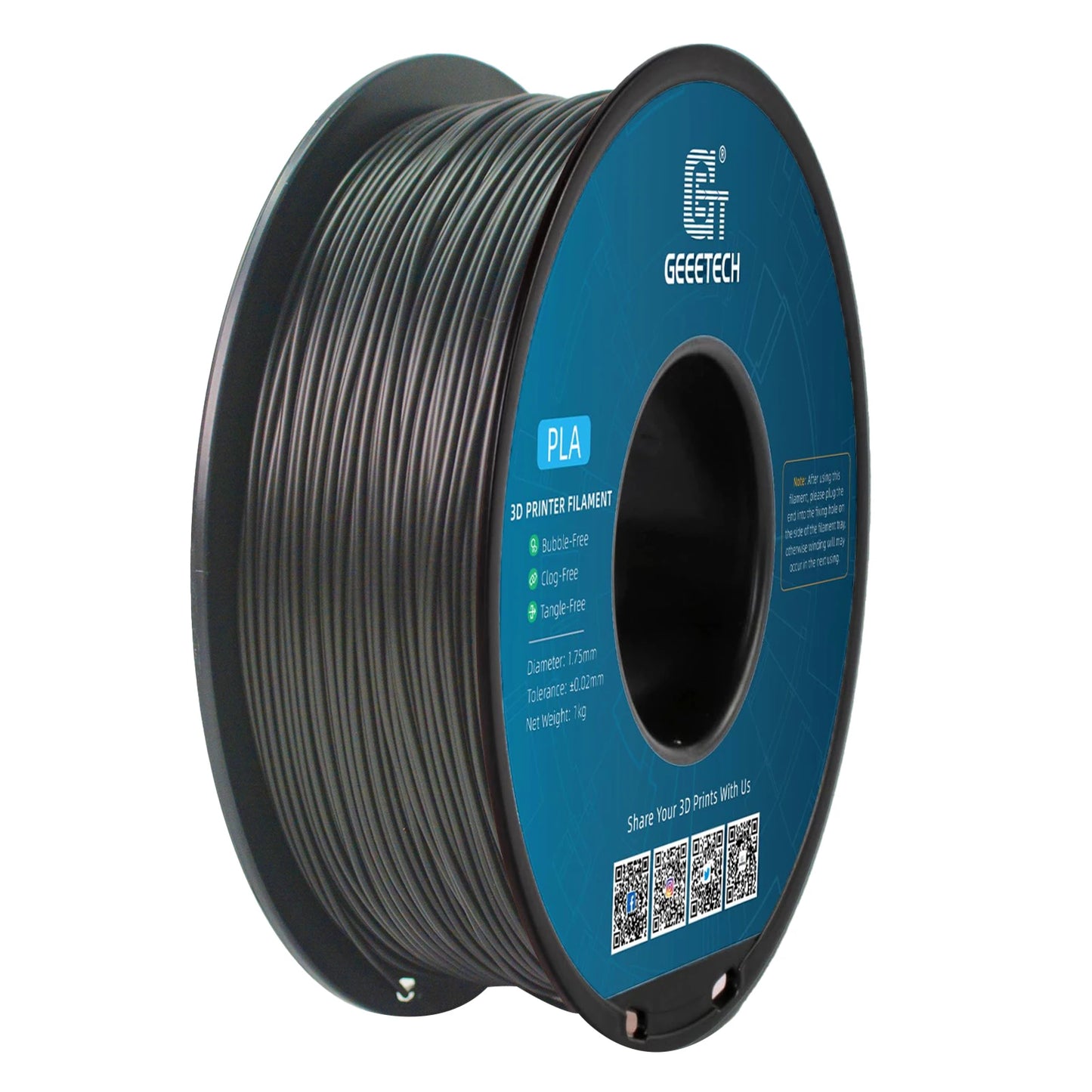 Geeetech 3D spausdintuvas Filament PLA PETG plastikas 1kg 1,75 mm, nesipainioja, 3D spausdinimo vielos medžiagos, juoda, balta, vakuuminė pakuotė