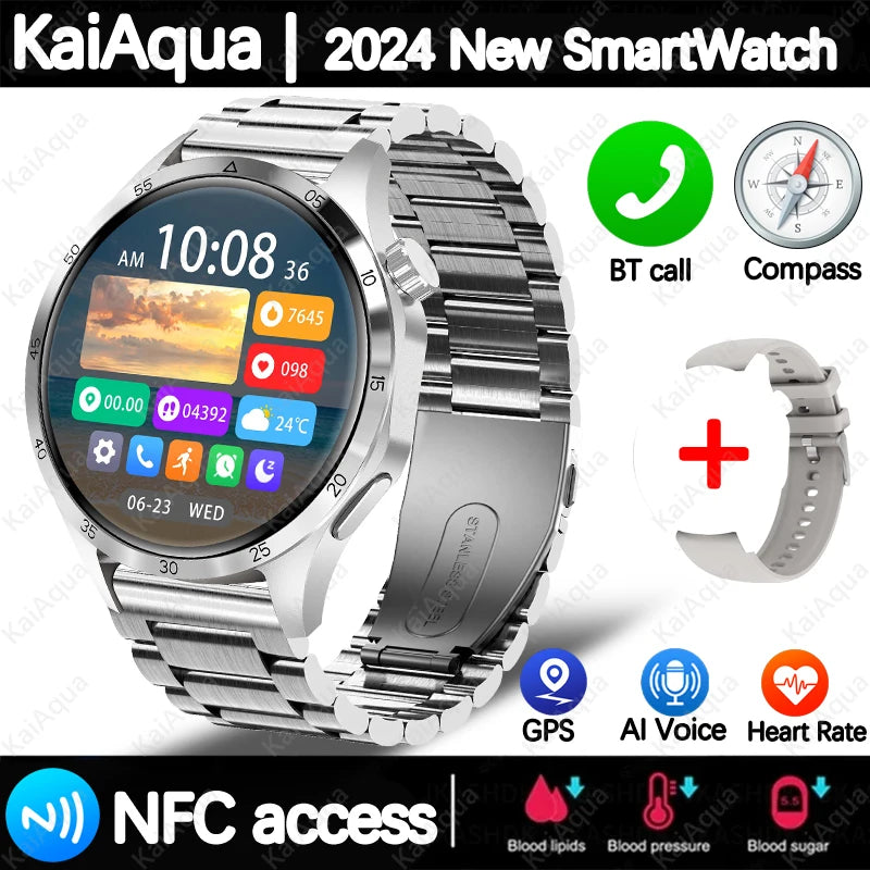2025 m. Android GT4 Pro GPS NFC Smart Watch Men 360*360 AMOLED ekranas Širdies ritmas Bluetooth Call IP68 vandeniui atsparus vyriškas išmanusis laikrodis