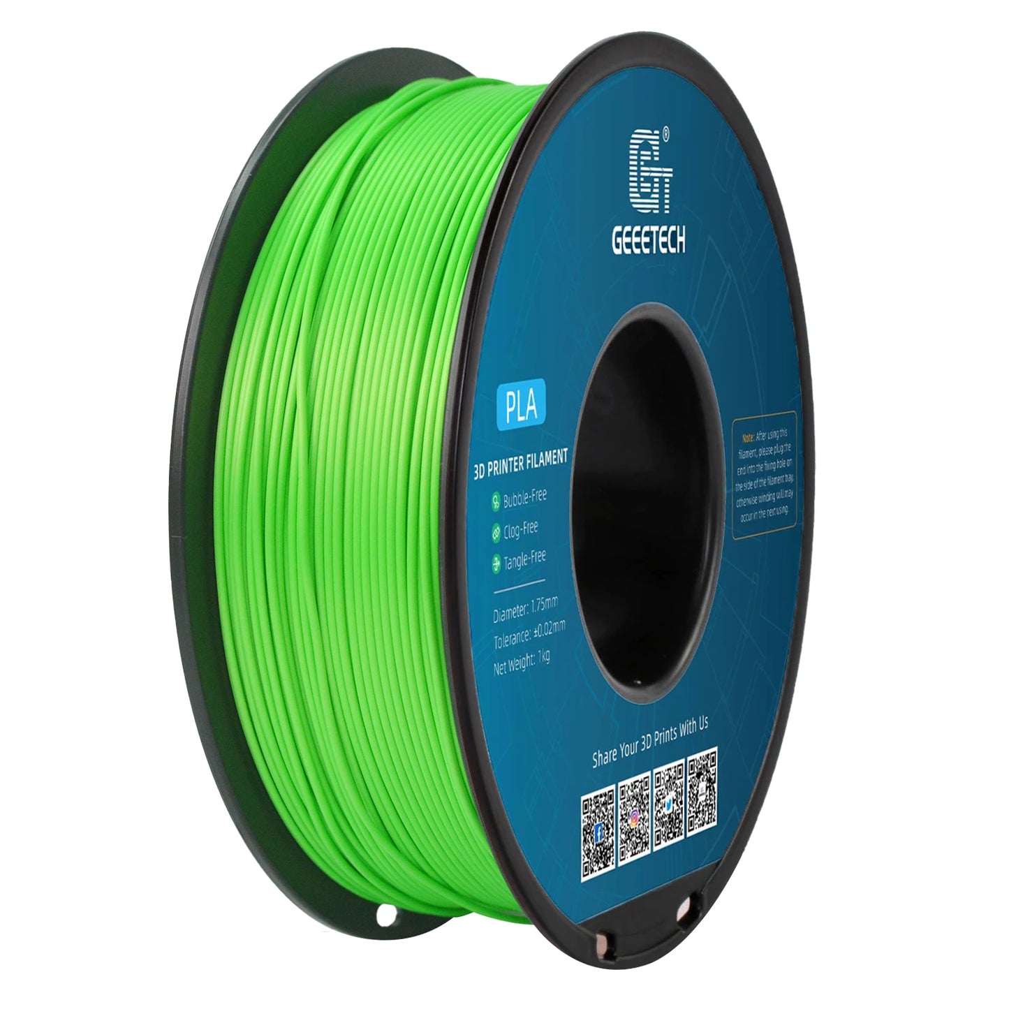 Geeetech 3D spausdintuvas Filament PLA PETG plastikas 1kg 1,75 mm, nesipainioja, 3D spausdinimo vielos medžiagos, juoda, balta, vakuuminė pakuotė