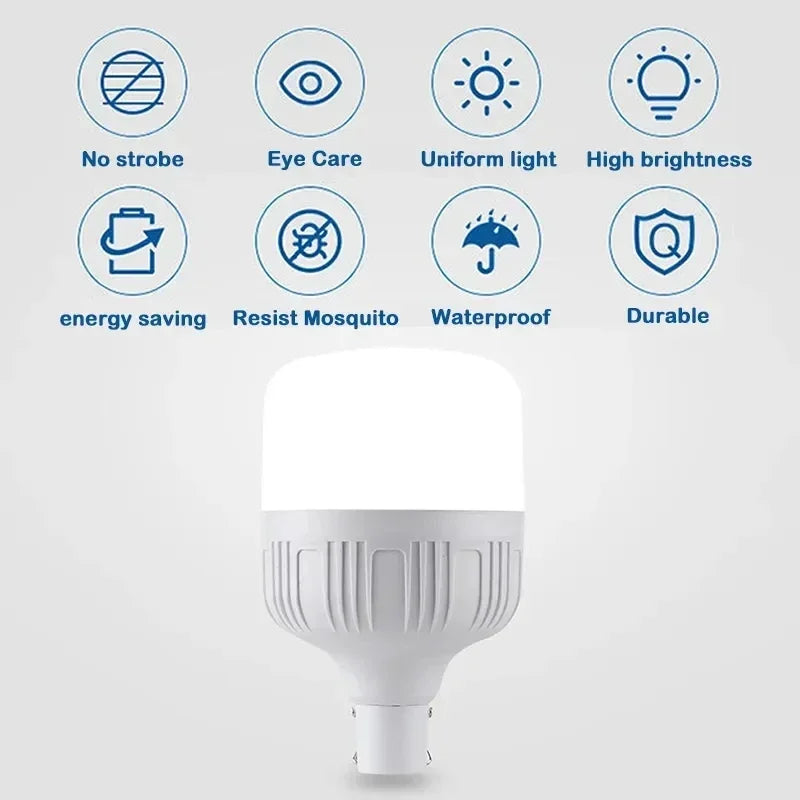 Didelės galios 500 W LED šviesos įkrovimo avarinė lemputė, nešiojamieji lauko žibintai, kepsninės stovyklavietės lempa Paieškos šviesos avarinė lemputė
