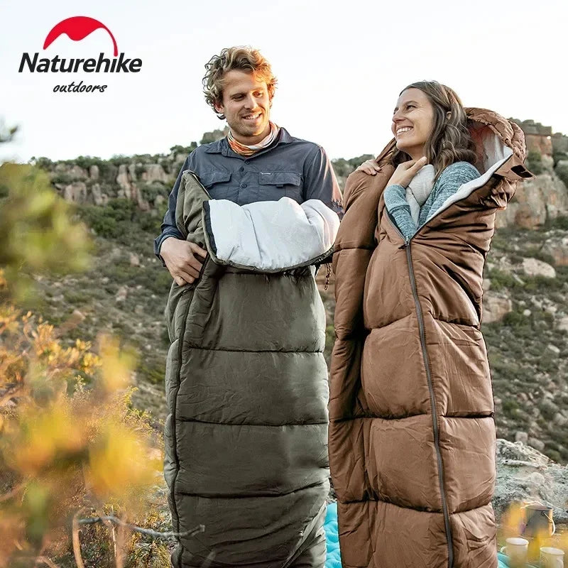 Naturehike Sleeping Bag Polyester Cotton Ultralight Winter Envelope Sleeping Bags for Adult Outdoor Camping Tourist Waterproof