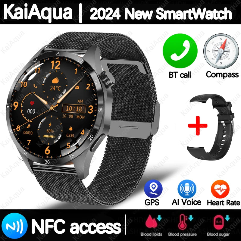 2025 m. Android GT4 Pro GPS NFC Smart Watch Men 360*360 AMOLED ekranas Širdies ritmas Bluetooth Call IP68 vandeniui atsparus vyriškas išmanusis laikrodis