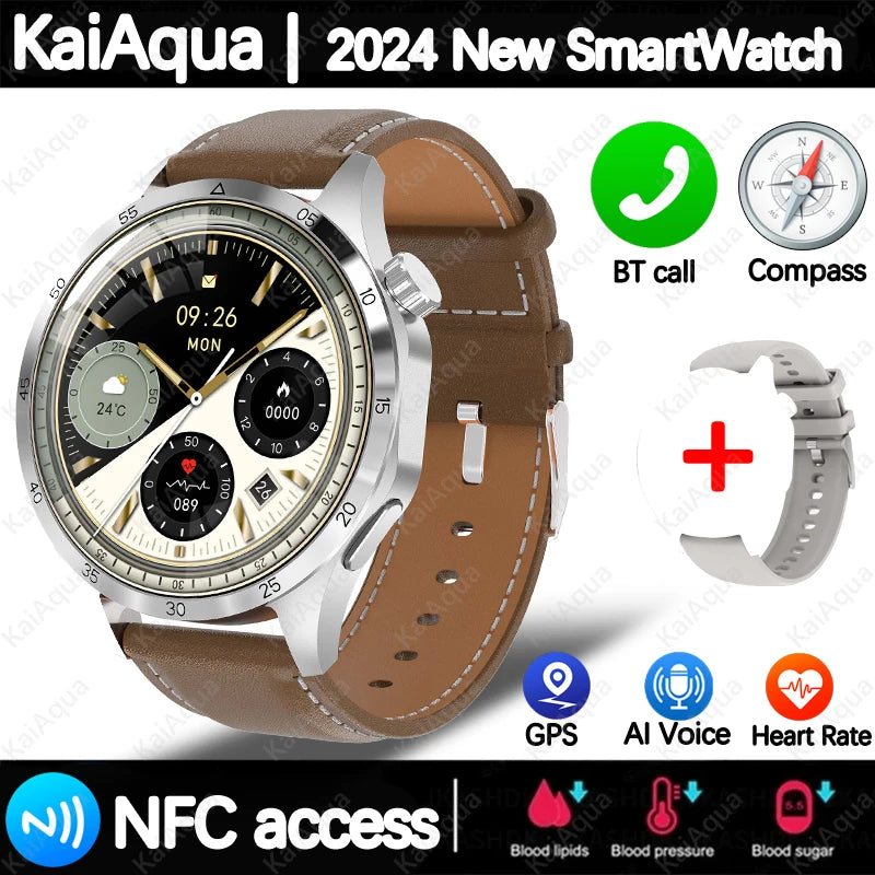 2025 m. Android GT4 Pro GPS NFC Smart Watch Men 360*360 AMOLED ekranas Širdies ritmas Bluetooth Call IP68 vandeniui atsparus vyriškas išmanusis laikrodis