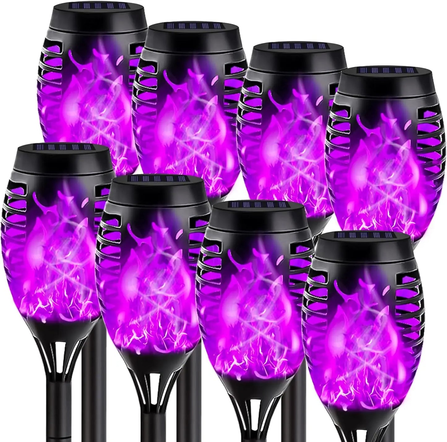 12 LED saulės liepsnos žibintuvėlis mirga mėlynai violetinės šviesos vandeniui atsparus sodo dekoravimas lauko vejos tako kiemo kiemo LED lempa