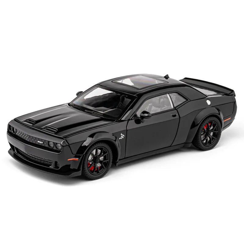1:24 Dodge Challenger Hellcat Toy Car Die Cast Metel Cars Toy Pull Back Hellcat Model Cars with Sound and Light Hellc for Kids