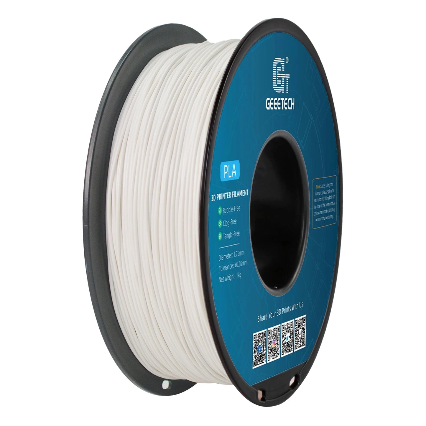 Geeetech 3D spausdintuvas Filament PLA PETG plastikas 1kg 1,75 mm, nesipainioja, 3D spausdinimo vielos medžiagos, juoda, balta, vakuuminė pakuotė