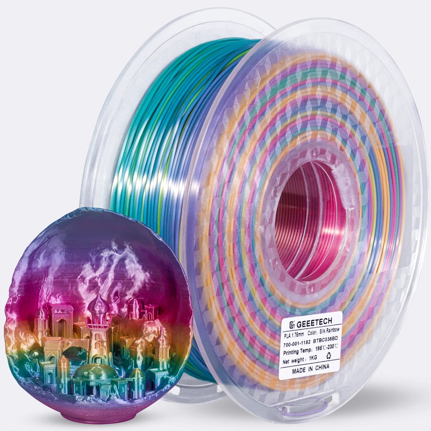 Geeetech 3D spausdintuvas Filament PLA PETG plastikas 1kg 1,75 mm, nesipainioja, 3D spausdinimo vielos medžiagos, juoda, balta, vakuuminė pakuotė
