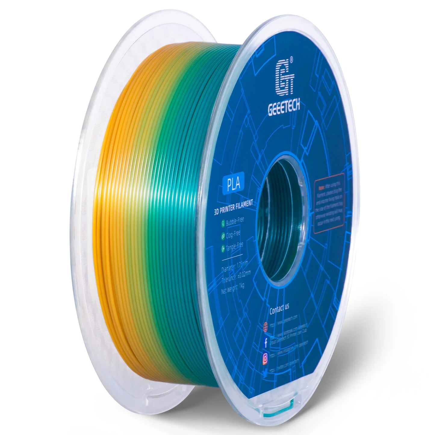 Geeetech 3D spausdintuvas Filament PLA PETG plastikas 1kg 1,75 mm, nesipainioja, 3D spausdinimo vielos medžiagos, juoda, balta, vakuuminė pakuotė
