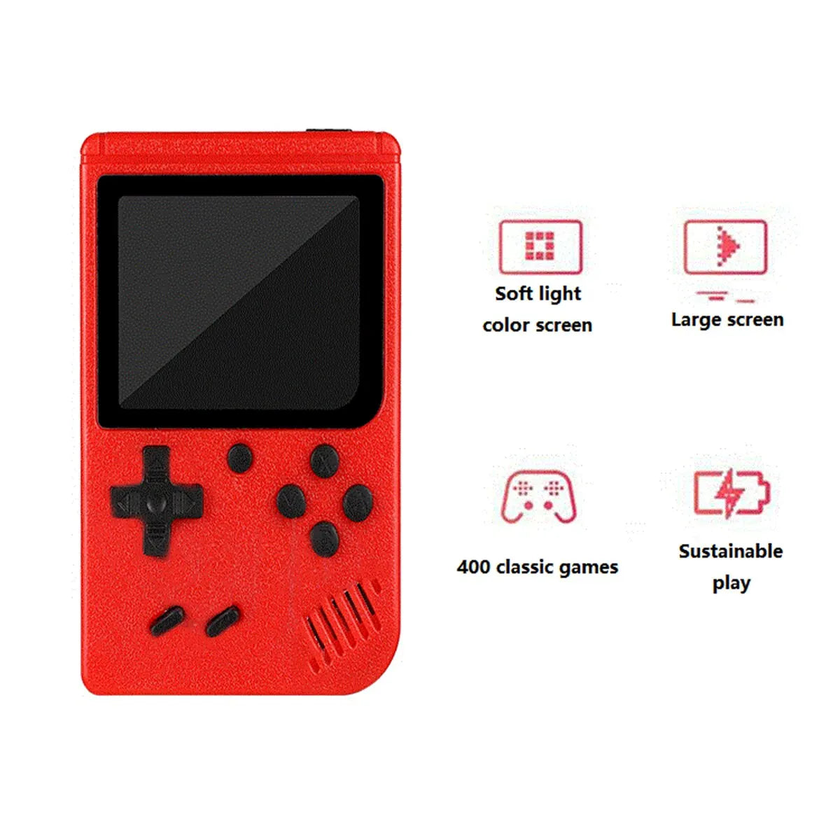 Prie televizoriaus galima prijungti „Red Retro Classic Games“ rankinę mažą žaidimų konsolę vaikams su šimtais žaidimų įkrovimo įrenginių