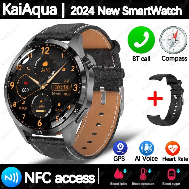 2025 m. Android GT4 Pro GPS NFC Smart Watch Men 360*360 AMOLED ekranas Širdies ritmas Bluetooth Call IP68 vandeniui atsparus vyriškas išmanusis laikrodis