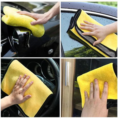 Automobilių plovimo mikropluošto rankšluostis 30x30/60cm Automobilių valymo džiovinimo šluostė, apsiūta automobilių priežiūros šluostė, detalizuojanti automobilių plovimo rankšluostį